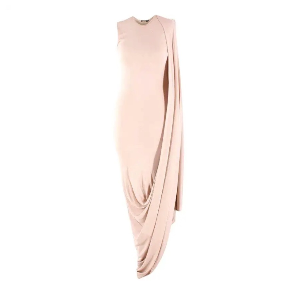 Alexander McQueen Beige Draped Asymmetric Dress